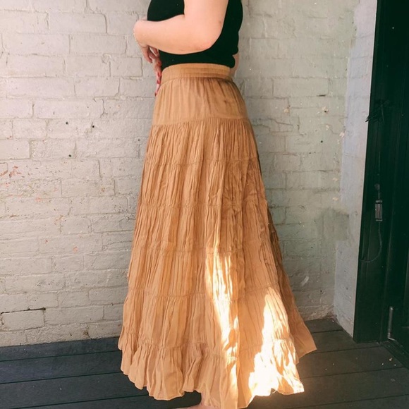 Y2k sportsgirl long brown tiered skirt - Picture 3 of 4